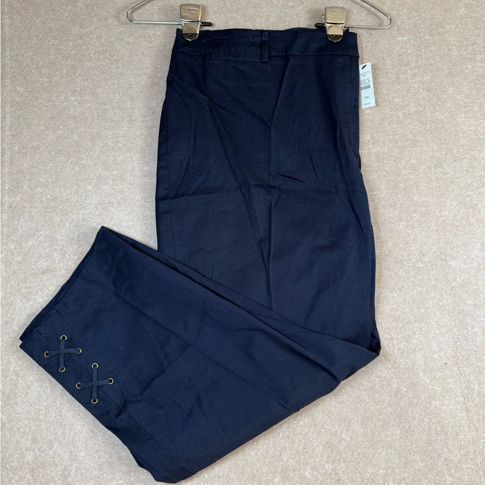 Talbots Women’s Navy Crop Lace Up Pants Size 20W
